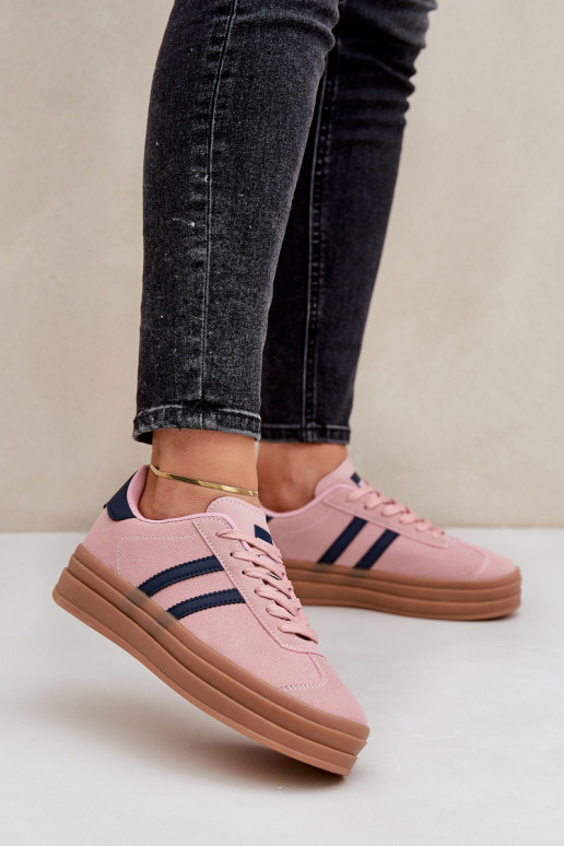 Sneakers model schoenen Dames met platform roze Egelia Sneakers model schoenen Dames met platform roze Egelia