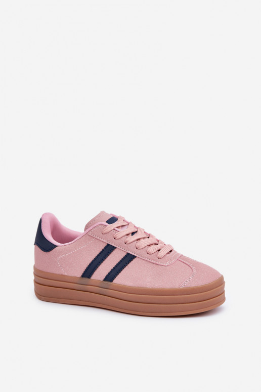Sneakers model schoenen Dames met platform roze Egelia Sneakers model schoenen Dames met platform roze Egelia