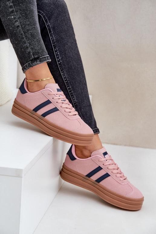 Sneakers model schoenen Dames met platform roze Egelia Sneakers model schoenen Dames met platform roze Egelia