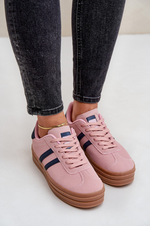 Sneakers model schoenen Dames met platform roze Egelia Sneakers model schoenen Dames met platform roze Egelia
