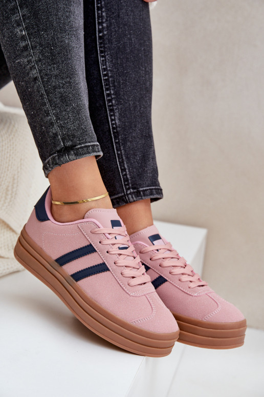 Sneakers model schoenen Dames met platform roze Egelia Sneakers model schoenen Dames met platform roze Egelia