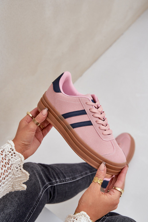 Sneakers model schoenen Dames met platform roze Egelia Sneakers model schoenen Dames met platform roze Egelia