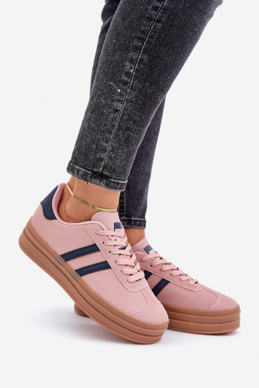 Sneakers model schoenen Dames met platform roze Egelia Sneakers model schoenen Dames met platform roze Egelia