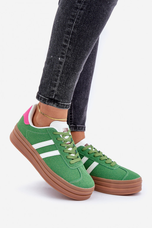 Sneakers model schoenen Dames met platform groene kleur Egelia