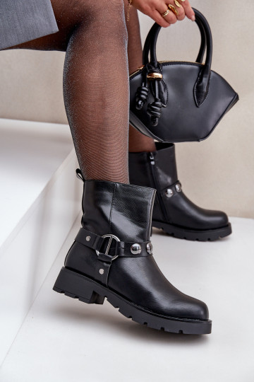 Laarzen met brede hakken opInarmen met riemen zInart Felilania