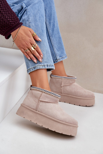 SneeuIn laarzen met platform Met sierlijk Haftem ivoor Heslania