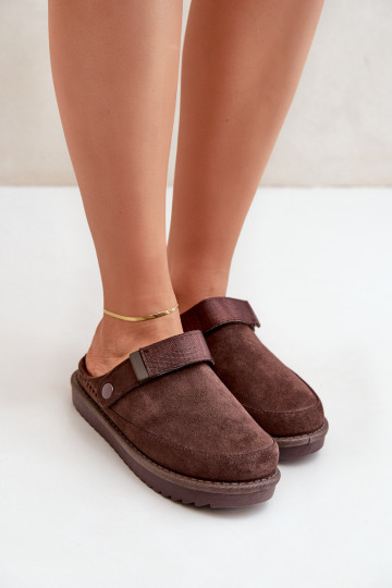 opInarmen Slippers Dames met platform CzekoladoIne Neliel