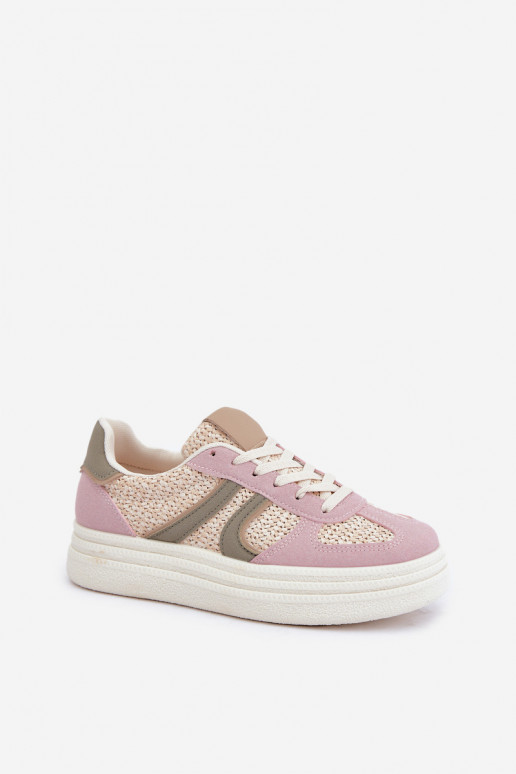 Schoenen met sneakers-model voor dames met vlechtdetails en platform in verschillende kleuren Lesida