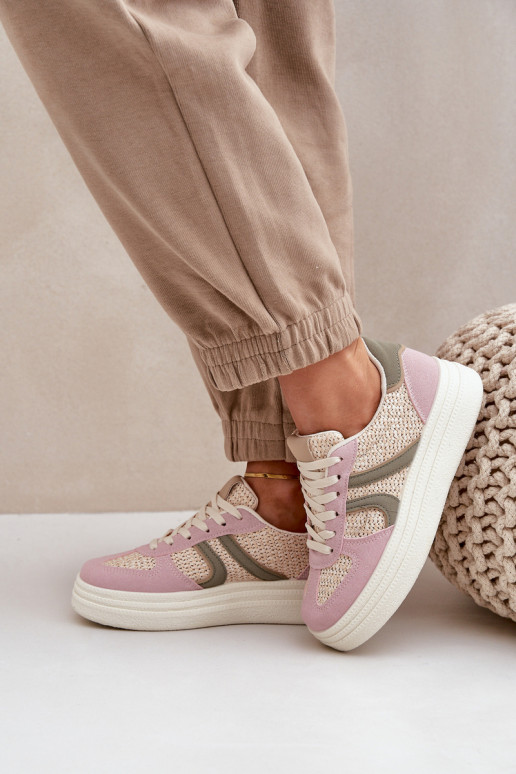 Sneakers model schoenen Dames Met Vlecht met platform Verschillende kleuren Lesida