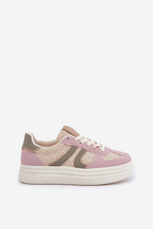 Schoenen met sneakers-model voor dames met vlechtdetails en platform in verschillende kleuren Lesida