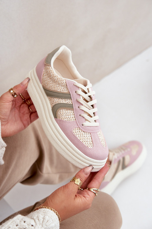 Sneakers model schoenen Dames Met Vlecht met platform Verschillende kleuren Lesida