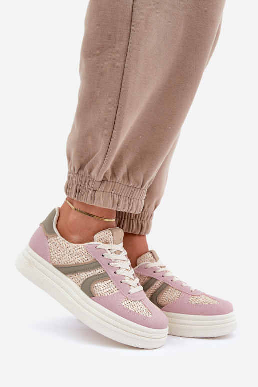 Schoenen met sneakers-model voor dames met vlechtdetails en platform in verschillende kleuren Lesida