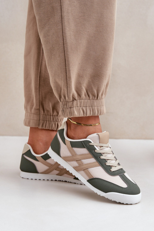 Laag Sneakers Vrijetijdsschoenen beige-groene kleur Eezore