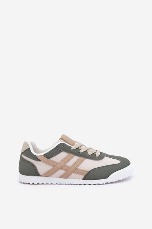 Laag Sneakers Vrijetijdsschoenen beige-groene kleur Eezore