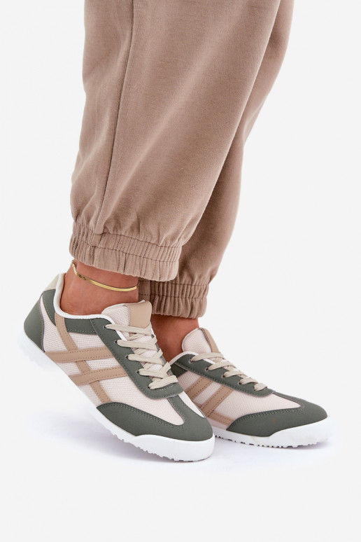 Laag Sneakers Vrijetijdsschoenen beige-groene kleur Eezore