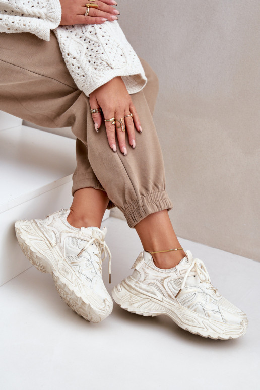 Sneakers model schoenen Dames Z Przetarciami met platform beige SeladInen