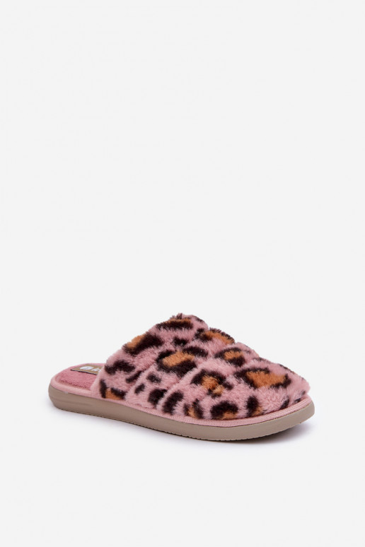 met bont Slippers Dames met luipaardbontpatronen Inblu EK000008 roze met bont Slippers Dames met luipaardbontpatronen Inblu EK000008 roze