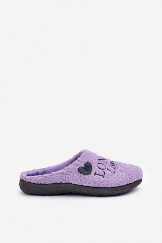 huisslippers Dames met opdruk en bont Typu Baranek Inblu ET000027 paarse kleur