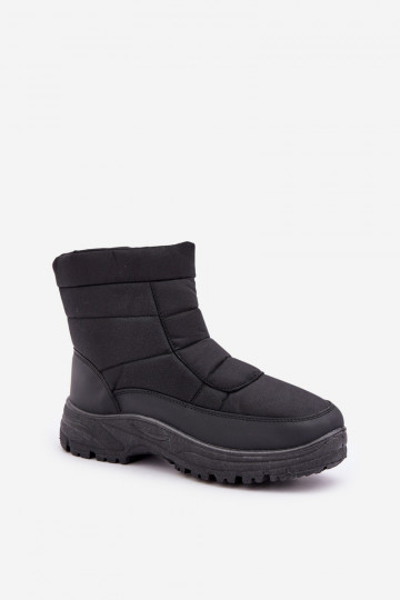 sneeuwschoenen voor heren met voering en bont binnenkant zwarte kleur Linnora