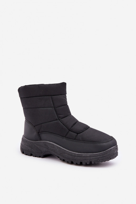 sneeuwschoenen voor heren met voering en bont binnenkant zwarte kleur Linnora