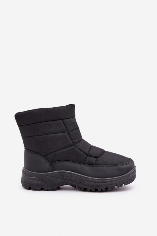 sneeuwschoenen voor heren met voering en bont binnenkant zwarte kleur Linnora