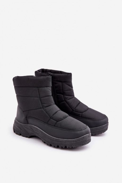 sneeuwschoenen voor heren met voering en bont binnenkant zwarte kleur Linnora