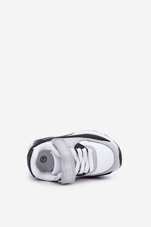 Kinderen leren sportschoenen op platform wit-zwart kleur Lori