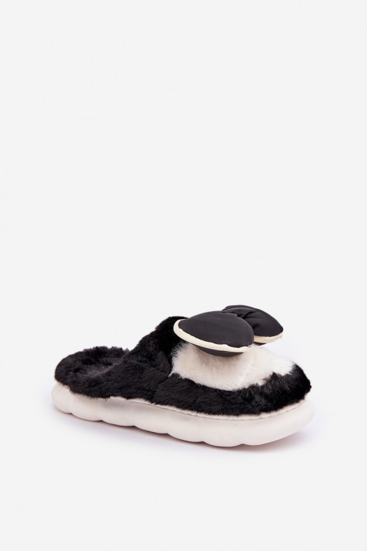 Dames slippers met strikken in zwart Grilis