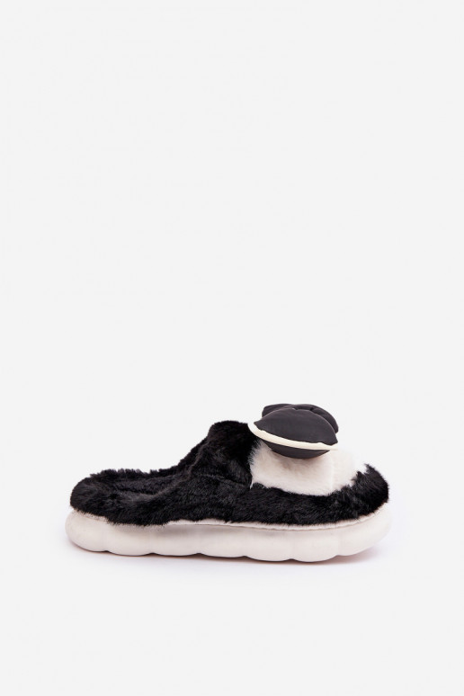 Dames slippers met strikken in zwart Grilis