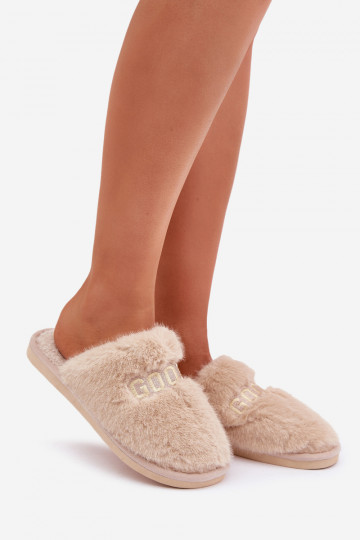 Slippers Dames met bont I Oppisem beige Kalelia
