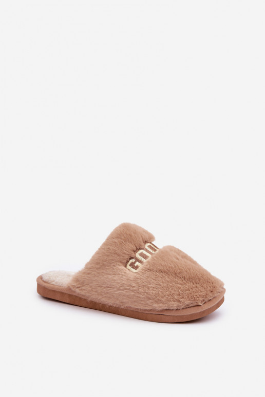 Slippers Dames met bont I Oppisem bruine kleur Kalelia Slippers Dames met bont I Oppisem bruine kleur Kalelia