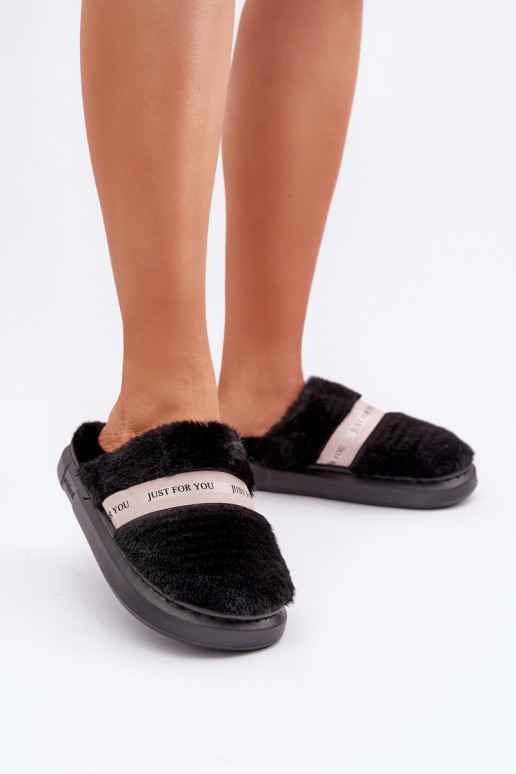 Dames slippers met versierde hakken in zwart Savalithea