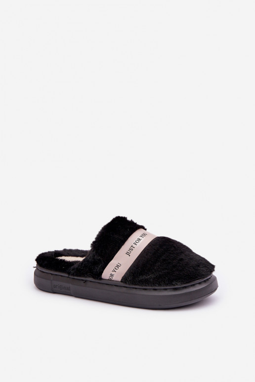 Dames slippers met versierde hakken in zwart Savalithea