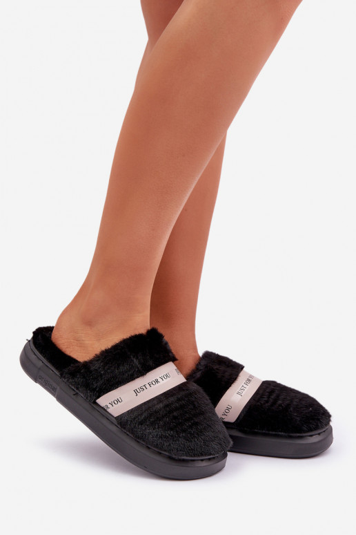 Dames slippers met versierde hakken in zwart Savalithea