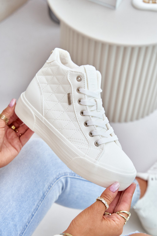 Gewatteerde sneakers Big Star in witte kleur