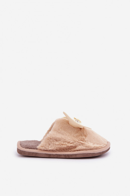 Dames slippers met bont I Lankas in zandkleur Olfedi