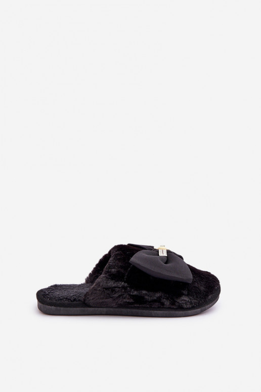Dames slippers met bont I Lankas in zwarte kleur Olfedi