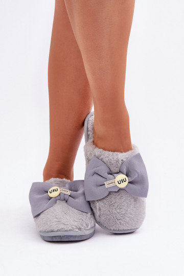 Slippers Dames met bont I Boog grijs Olfedi