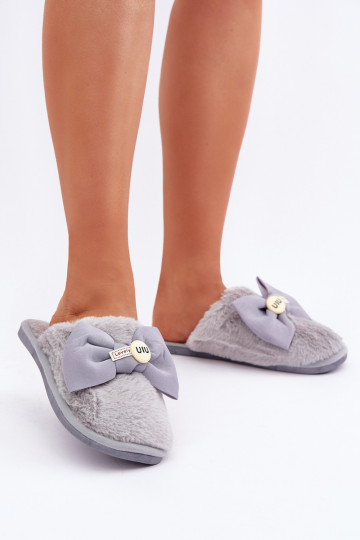 Slippers Dames met bont I Boog grijs Olfedi 2
