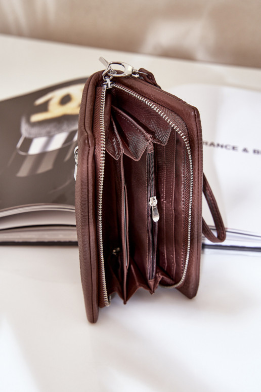 Grote damesportemonnee Met reliëf van ecoleer CzekoladoIny Het heeftrtiel