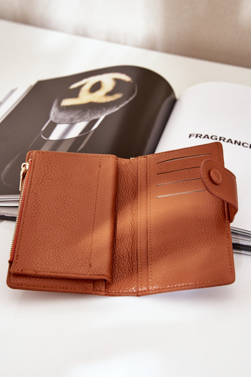 VrouInelijk Portemonnee van ecoleer bruine kleur Isamille