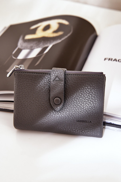 Eko Leer Dames portemonnee donkergrijs Bronica