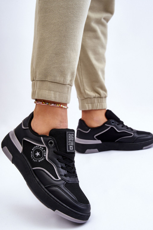 Dames sneakers Big Star LL274443 in zwart en grijs