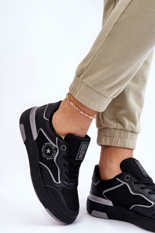 Dames sneakers Big Star LL274443 in zwart en grijs