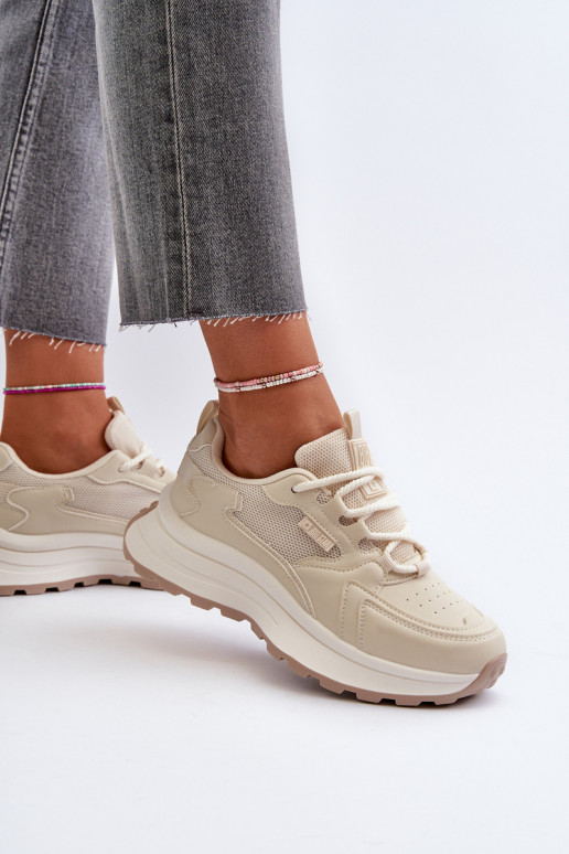 Sneakers model schoenen Dames HI-POLY SYSTEM Big Star NN274A105 beige Sneakers model schoenen Dames HI-POLY SYSTEM Big Star NN274A105 beige