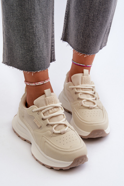 Sneakers model schoenen Dames HI-POLY SYSTEM Big Star NN274A105 beige Sneakers model schoenen Dames HI-POLY SYSTEM Big Star NN274A105 beige