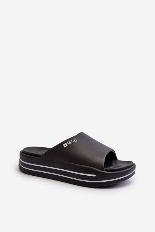 Dames slippers met plateau Big Star NN274A037 in zwart