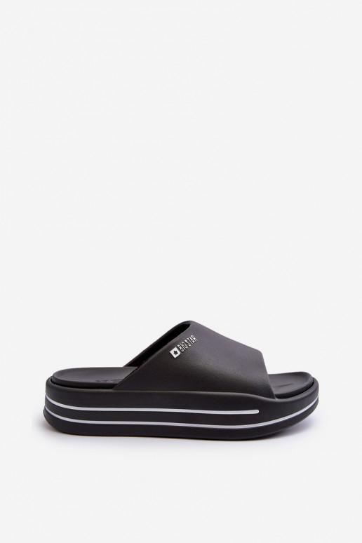 Dames slippers met plateau Big Star NN274A037 in zwart