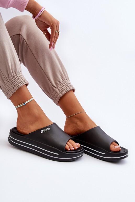 Dames slippers met plateau Big Star NN274A037 in zwart