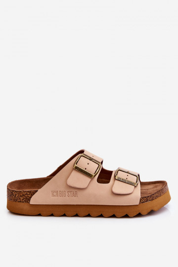 Klassiek dames pantoffels Big Star LL274478 zandkleur